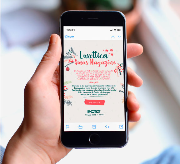 Luxoticca – Campaña digital para Navidad.Objetivo indentivar ventas